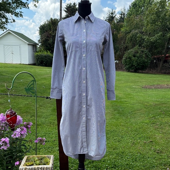 -EVERLANE Midi Cotton Shirt Dress - Bone White/Black Women’s Size 00 - Picture 3 of 15